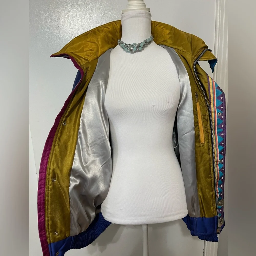 Excellent condition like new! Vintage DESCENTE Ski Jacket Multicolor Large sfh - Picture 6 of 6